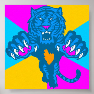 Corey Tiger 80-talets Vintage Fierce Pouncing Tige Poster