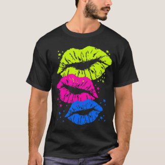 Corey Tiger 80-talets Vintage Läppar & Stars Kisse T-shirt