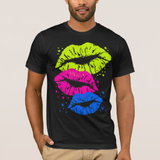 Corey Tiger 80-talets Vintage Läppar & Stars Kisse T-shirt