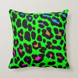 Corey Tiger 80-talets Vintage Neon Leopard Print Kudde