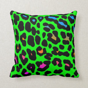 Corey Tiger 80-talets Vintage Neon Leopard Print Kudde