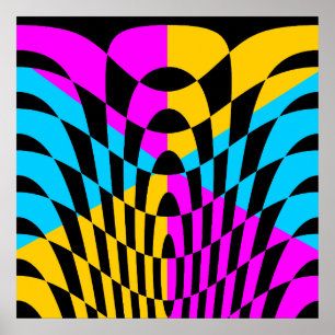 Corey Tiger 80-talets Vintage Op Art Poster