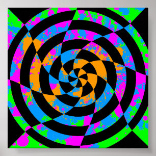 Corey Tiger 80-talets Vintage Op Art Poster