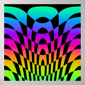 Corey Tiger 80-talets Vintage Op Art Poster