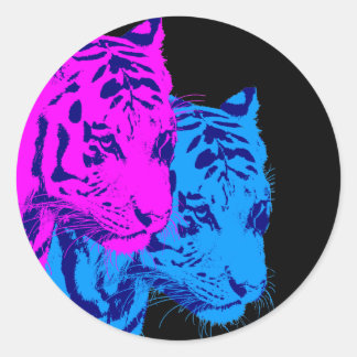 Corey Tiger 80-talets Vintage Twin Tigers Runt Klistermärke