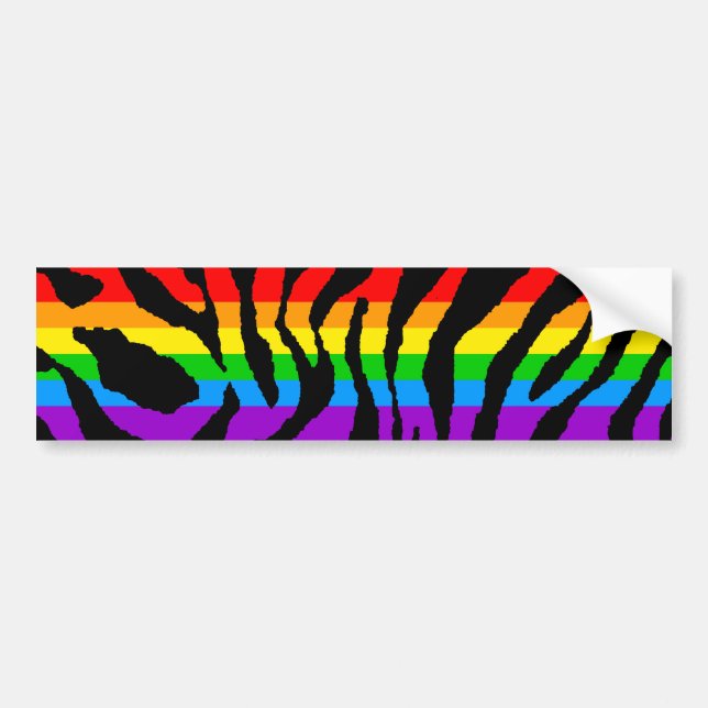 Corey Tiger 80-tals Rainbow Tiger Ränder Bildekal (Framsidan)