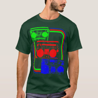 Corey Tiger 80-tals Retro Boombox Radio T-shirt