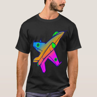 Corey Tiger 80-tals Retro Jet Fighter Plan Tee Shirt