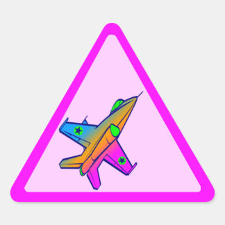 Corey Tiger 80-tals Retro Jet Fighter Plan Triangelformat Klistermärke