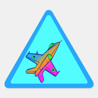 Corey Tiger 80-tals Retro Jet Fighter Plan Triangelformat Klistermärke