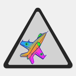 Corey Tiger 80-tals Retro Jet Fighter Plan Triangelformat Klistermärke