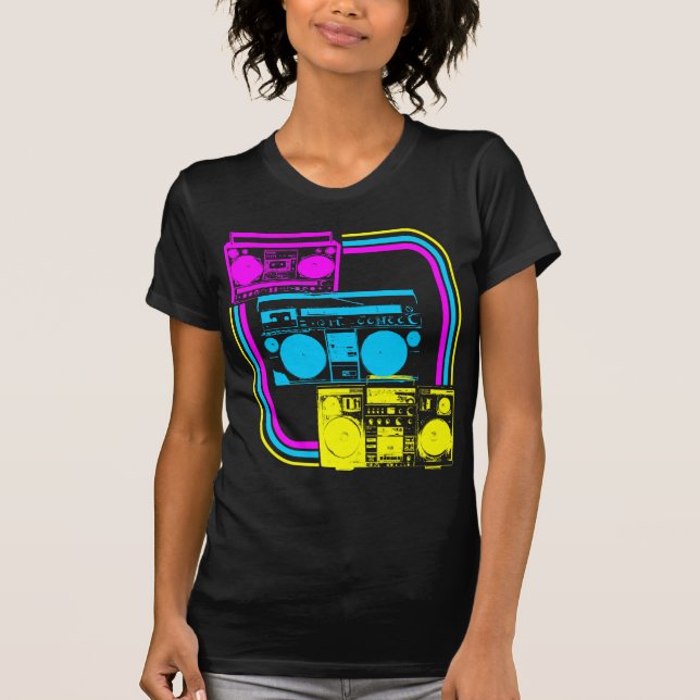 Corey Tiger 80-tals Retro Radio Boombox T-shirt (Framsida)