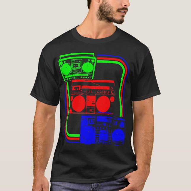 Corey Tiger 80-tals Retro Radio Boombox Tröja (Framsida)