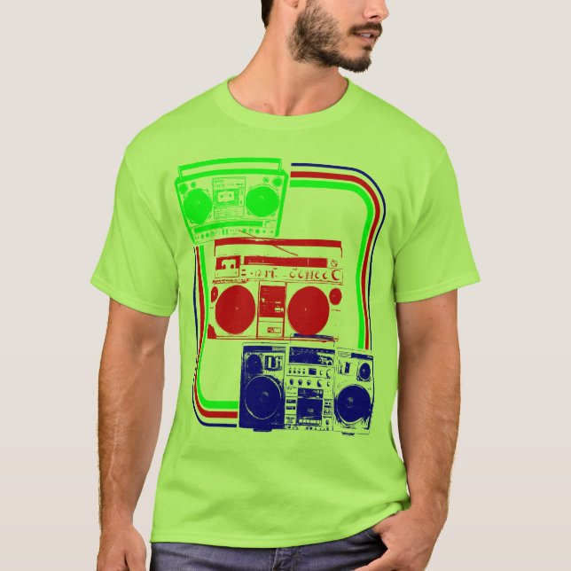 Corey Tiger 80-tals Retro Radio Boombox Tröja (Framsida)
