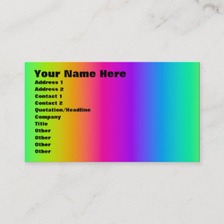 Corey Tiger 80-tals Retro Regnbågsblandning Visitkort