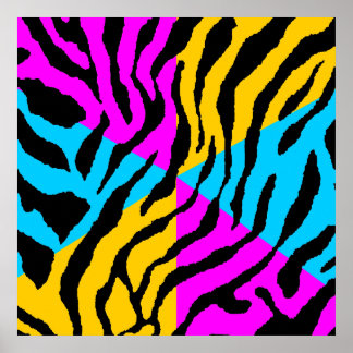 Corey Tiger 80-tals Retro Tiger-mönster Poster