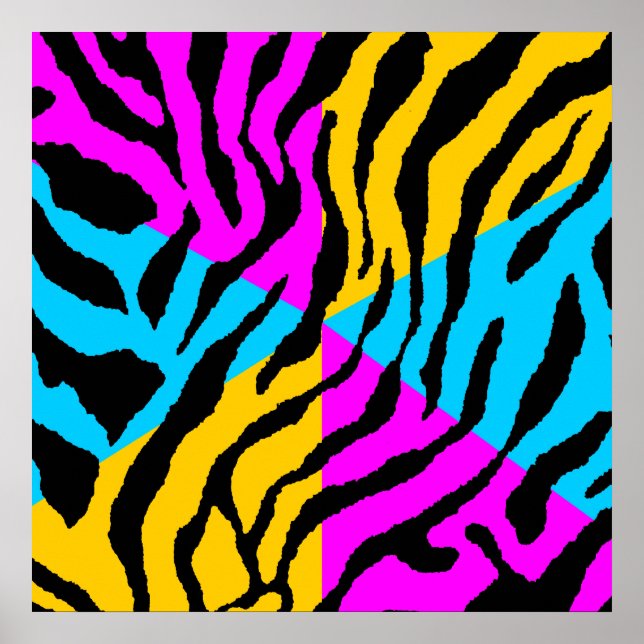 Corey Tiger 80-tals Retro Tiger-mönster Poster (Framsidan)