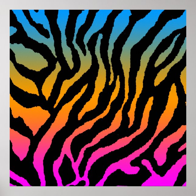 Corey Tiger 80-tals Retro Tiger Mönster Poster (Framsidan)