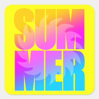 Corey Tiger 80-tals Sommarsol Fyrkantigt Klistermärke