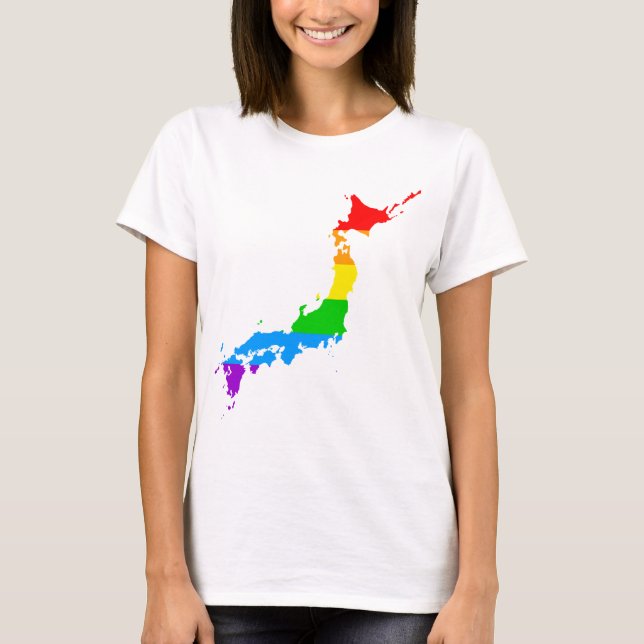 Corey Tiger 80-talsstil Japan Regnbåge Tee Shirt (Framsida)