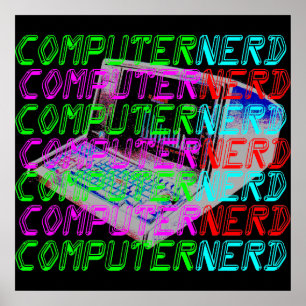 Corey Tiger 80 Vintage Stil Computer Nerd Poster