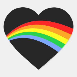 Corey Tiger 80 Vintage Stil Rainbow Hjärtformat Klistermärke