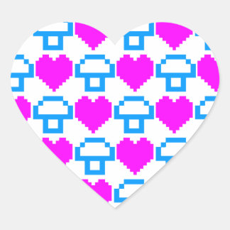 Corey Tiger 80s 8-bit Svamp Hjärtan Hjärtformat Klistermärke