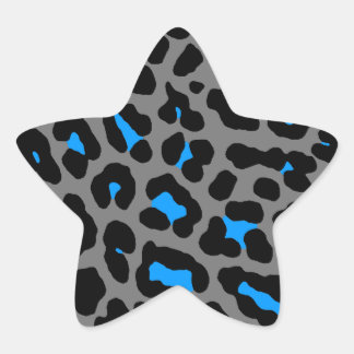 Corey Tiger 80s Leopardfläckar (Grå) Stjärnformat Klistermärke