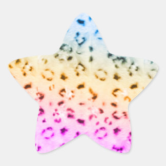 Corey Tiger 80s Multicolor Snö Leopard Stjärnformat Klistermärke
