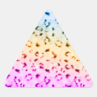 Corey Tiger 80s Multicolor Snö Leopard Triangelformat Klistermärke