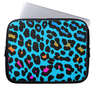 Corey Tiger 80s Neon Leopardskrivning Laptop Fodral