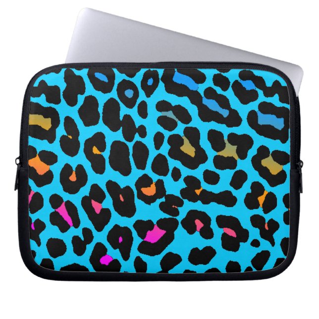 Corey Tiger 80s Neon Leopardskrivning Laptop Fodral (Framsidan)