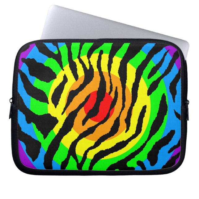 Corey Tiger 80s Neon Tigertryck Laptop Sleeve (Framsidan)