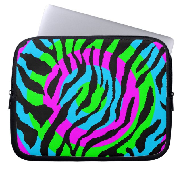 Corey Tiger 80s Neon Tigertryck Laptop Sleeve (Framsidan)