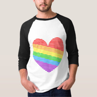 Corey Tiger 80s Rainbow Stripe Heart Raglan Tröja