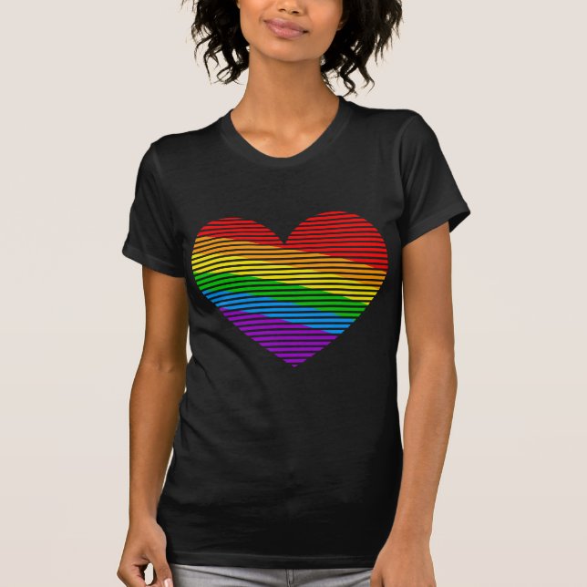 Corey Tiger 80s Rainbow Stripe Heart Tröja (Framsida)
