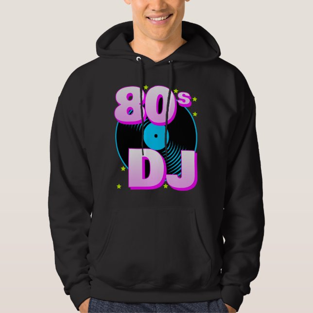 Corey Tiger 80s Retro "80s DJ" Hoodie (Framsida)