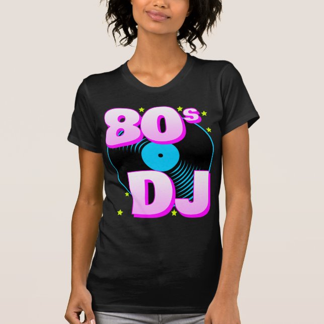 Corey Tiger 80s Retro 80s DJ T-Shirt (Framsida)