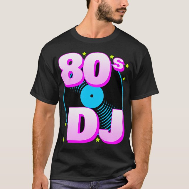 Corey Tiger 80s Retro 80s DJ T-Shirt (Framsida)