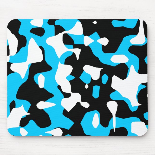 Corey Tiger 80s Retro Blå Kamouflage (Camo) Musmatta (Framsidan)