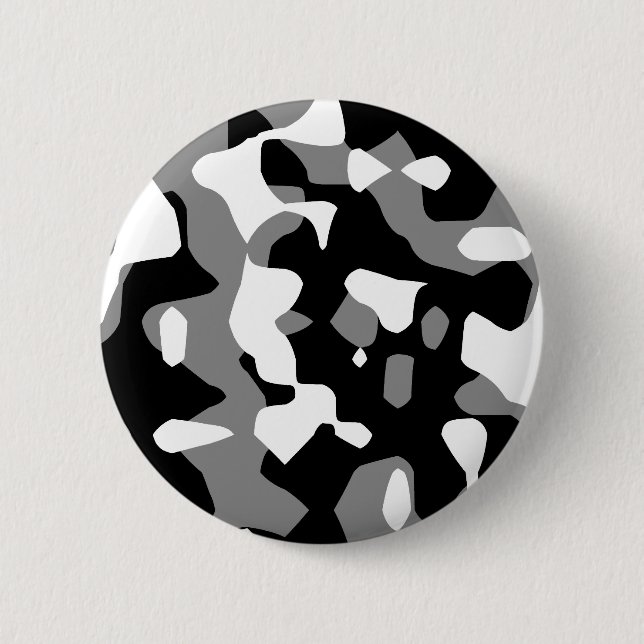 Corey Tiger 80s Retro Grå Kamouflage (Camo) Knapp (Framsida)