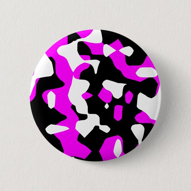 Corey Tiger 80s Retro Hot Pink Kamouflage (Camo) Knapp (Framsida)
