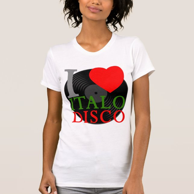 Corey Tiger 80s Retro Jag älskar Italo Disco Tee Shirt (Framsida)