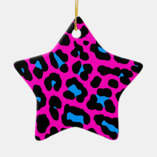 Corey Tiger 80s Retro Leopardskrivning Stjärna Orn Julgransprydnad Keramik
