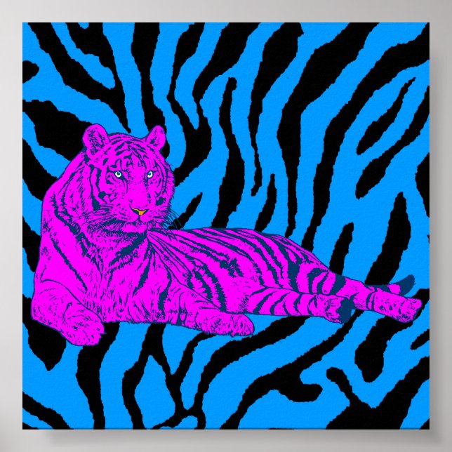 Corey Tiger 80s Retro Lounge Tiger Poster (Framsidan)