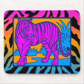 Corey Tiger 80s Retro Neon Djungel Tiger Musmatta