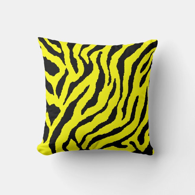 Corey Tiger 80s Retro Neon Djur Ränder Kudde (Framsida)