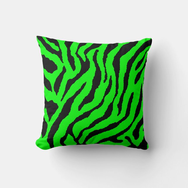 Corey Tiger 80s Retro Neon Djur Ränder Kudde (Framsida)