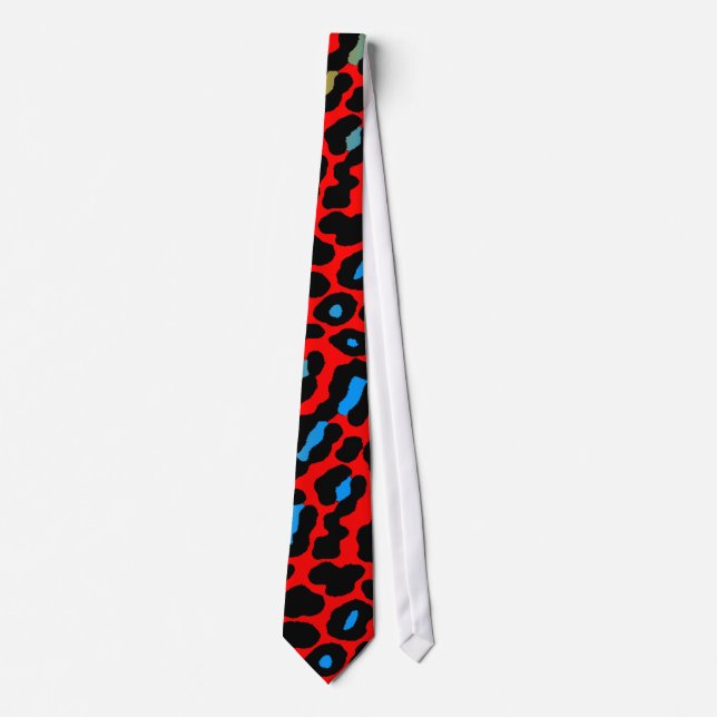 Corey Tiger 80s Retro Neon Leopard Print Tie Slips (Framsida)
