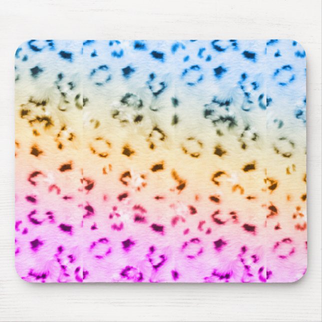 Corey Tiger 80s Retro Neon Snöleopard Musmattor (Framsidan)